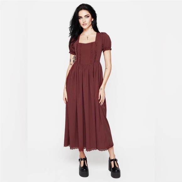Disturbia Dresses & Skirts - NWOT Disturbia Burgundy Square-Neck Maxi Dress Size US 10